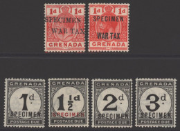 1916 1d War Tax (2) Optd SPECIMEN, Unused, SG.109s & 111s, 1921 Postage Due Set Optd SPECIMEN, M, SG.D11s/14s. (6) Cat.  - Sonstige & Ohne Zuordnung