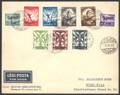 1933 Airmail Cover To Vienna Franked By The Air Set Of Nine (SG.554/62), Tied Fine 'Legiposta Budapest' July.05.33 Circu - Other & Unclassified