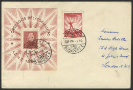 1934 (May) Cover From Budapest To London Bearing Lizst M/Sheet & 20f Air, Cancelled Hungarian Philatelic Soc. Jubilee Pm - Altri & Non Classificati