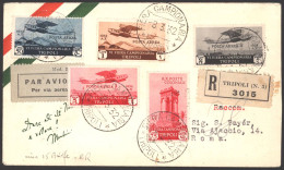 TRIPOLITANIA 1932 6thTrade Fair Air Set, U On Reg Airmail FDC, With Additional Trade Fair 75c (SG.149), Pmk’d Fiera Camp - Other & Unclassified