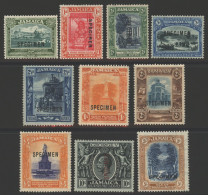 1921-29 Pictorial Defins ½d To 10s (10 From Set Of 13) Optd SPECIMEN, Fine M, SG.94s/106s. Cat. £230 - Other & Unclassified