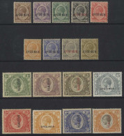 KENYA & UGANDA 1922-27 MSCA 1c To £1 (17 From Set Of 20) Optd SPECIMEN, M (odd Tones), Good Appearance, SG.76s/95s. (17) - Other & Unclassified