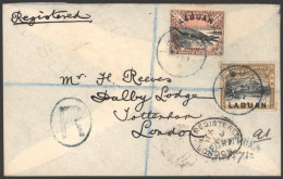 1897 Envelope Reg From Labuan To London, Franked With 1897 12c & 18c, Tied By Blue 'LABUAN' C.d.s. Fine. - Other & Unclassified