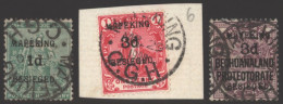 1900 Surcharged 1d On ½d And 3d On 1d (on Piece), Also 3d On 1d Lilac FU, SG.2/3, 7, Cat £350. - Other & Unclassified