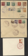 1943 Env To Syonan Franked Japan 3s, 5s, 8s & 25s Tied By Large First Anniv Of Great East Asia War Violet D/stamp 1943 E - Otros & Sin Clasificación