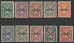 1925 Postage Due Set Optd SPECIMEN, M (odd Short Perf), SG.D11s/20s. (10) Cat. £300 - Autres & Non Classés