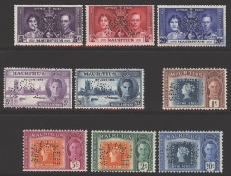 1937 Coronation Set UM (12c - Unused), 1946 Victory M & 1948 Centenary UM, All Perf SPECIMEN. (9) Cat. £385 - Other & Unclassified