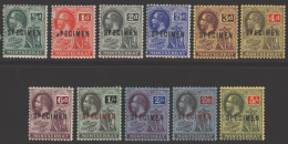 1916-22 MCCA Set Optd SPECIMEN, M (hinge Remnants, 1d - Damaged), Fresh Looking Set, SG.49s/59s. Cat. £250 - Other & Unclassified