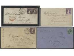 1872-76 Group Of Covers (4) With 1872 Envelope To Canterbury Franked 1s Green, Tied By '2' Numeral, 1874-76 Covers (3) T - Autres & Non Classés