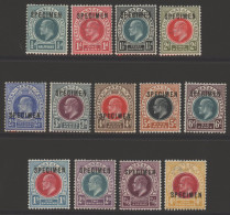 1902-03 POSTAGE REVENUE CCA Set Optd SPECIMEN, Fine M, SG.127s/139s. (13) Cat. £300 - Altri & Non Classificati