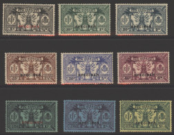 FRENCH 1925 MSCA Set Optd SPECIMEN, Some With Toned Gum, SG.F42s/32s. (9) Cat. £250 - Other & Unclassified