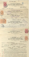 1927-29 Bank N.S.W Share Transfer Certificates Franked N.Z 6s Or 9s (incl. Pair) Postal Fiscals, Tied Stamp Duty Pmks. ( - Other & Unclassified