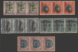 1895-97 Postage Due Set In Vertical Strips Of Three, Optd SPECIMEN, Mainly Large Part O.g, Odd Minor Imperfections, SG.D - Other & Unclassified