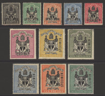 B.C.A. 1896 CCA/CC 1d To £25 Complete Set Optd SPECIMEN, Odd Minor Faults Incl. £1 Horizontal Crease At Base, £10 & £25  - Other & Unclassified