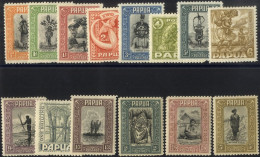 PAPUA 1932-36 Pictorial Defin Set To 5s, M (a Few Gum Creases), SG.130/43, Cat. £220 (14) - Sonstige & Ohne Zuordnung