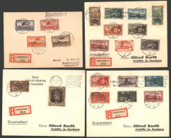 1934 Saar Plebiscite Optd Set On Three Reg Covers (SG.176/191) Plus The Air Set On Another Reg Cover (SG.192/5), Cat. £2 - Autres & Non Classés