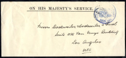 1923 (Sep) Stampless New Zealand O.H.M.S Envelope To Los Angeles With Large Part Cachet' THE SEAL OF THE HIGH COURT/(arm - Altri & Non Classificati