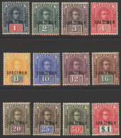 1918 No Wmk Set Optd SPECIMEN, M, SG.50s/61s. (12) Cat. £400 - Other & Unclassified