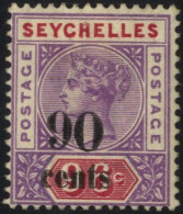 1893 90c On 96c, M Showing The 'wide O' Variety, SG.21a, Cat. £400 (1) - Autres & Non Classés