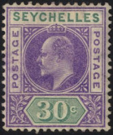 1906 MCCA 30c Violet & Dull Green Showing The 'dented Frame' Variety, M (gum Toned), SG.66a, Cat. £350 (1) - Otros & Sin Clasificación