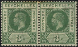 1912-16 MCCA 3c Green In A Horizontal Pair, One Of Which Includes The 'split A' Variety, M (hint Of Gum Toning At Top),  - Other & Unclassified