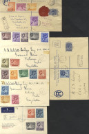 Small Group Of Registered Covers Incl. 1948 Official Treasury Seal On Reverse Of Reg Cover To England (attractive Four-c - Autres & Non Classés