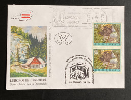 Österreich 1994 Naturschönheiten Mi. 2123 (2x) FDC Schmuckkuvert Handrollstempel PEGGAU U. SStmpl. SEMRIACH - Cartas & Documentos