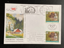 Österreich 1994 Naturschönheiten Mi. 2123 (2x) FDC Schmuckkuvert Handrollstempel PEGGAU U. SEMRIACH - Storia Postale