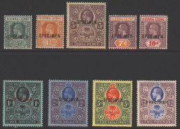 1921-27 MSCA ½d To £2 (9 From Set Of 17) Optd SPECIMEN, Fine M, SG.131s/147s. Cat. £470 - Other & Unclassified