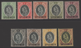 1901-02 CCA Set Optd SPECIMEN, Fine M, SG.1s/9s. (9) Cat. £250 - Other & Unclassified