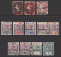 1892 5d On 4d, 1893-94 5d On 6d & 1897 3d On 1d, All Optd SPECIMEN, Large Part O./g, Also 1899 CCA Set Optd SPECIMEN, Pa - Other & Unclassified