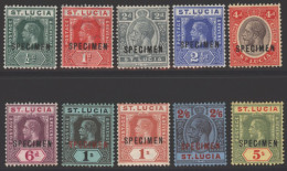 1912-21 MCCA Set Optd SPECIMEN, Unused, SG.78s/88s. (10) Cat. £225 - Sonstige & Ohne Zuordnung