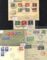 1928-85 Group Of Airmail Covers Incl. Fine Card With Royal Birthday Set, Also Registered Covers With 1936 Kugelpost Card - Other & Unclassified