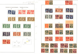 1908-79 M & U Tete-beche & Se-tenant Collection On Printed Leaves, Incl. Tete-beche 1908-40 25c, 1908-33 10c (2), 2c (3) - Altri & Non Classificati