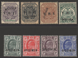 1900 V.R.I Set Of Four H/stamped SPECIMEN, M, SG.234s/7s, 1905-09 CCA Set Optd SPECIMEN, M, SG.273s/76s, Cat. £360 - Other & Unclassified
