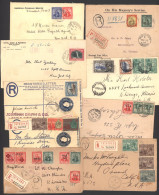 1917-38 Small Group Of Covers/cards Incl. 1919 Reg To St. Louis USA With Seven Different Adhesives (5x War Tax, 2x Red C - Other & Unclassified