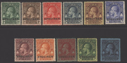 1928 'Postage & Revenue' MSCA Set Optd SPECIMEN, M, SG.176s/186s, Cat. £200 (11) - Sonstige & Ohne Zuordnung