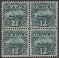 1869 12c Paddle Steamer Without Grill, M Block Of Four With Heavily Toned Gum, Good Centring & Appearance, SG.130, Cat.  - Other & Unclassified