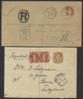 1901-02 Pair Of Early Reg Items Comprising 1901 Cover To Germany Bearing 1s, Tied By C.d.s. Of 26th Jan And With Various - Other & Unclassified