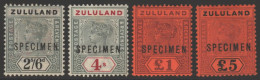 1894-96 CCA 2/6d, 4s, £1 & £5 Vals, Optd SPECIMEN, Fine M, SG.26s/29s, Cat. £640 (4) - Sonstige & Ohne Zuordnung