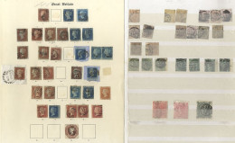 COLLECTION/ACCUMULATION QV-KGV On Leaves Incl. 1840 2d (cut Close), 1841 1d Reds (6) - One On Lavender Paper (Cat. £300) - Sonstige & Ohne Zuordnung