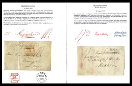 1843-45 Trio Of Cash-paid Covers With 1s Registration Fee Ex London, Haydon Bridge Or Allendale With Blue 'Allendale/Pen - Autres & Non Classés