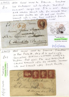 LANCASHIRE 1854 E To France With QV 10d Embossed (cut To Shape, Not Tied) With Oldham B/stamp, Forwarded On Arrival; Als - Andere & Zonder Classificatie