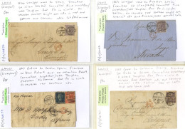 LIVERPOOL QV Letters To Europe 1863-78 (occasional Small Fault)  Incl. Trio Of 6d Items To Spain, Italy & Sicily; 1867 E - Sonstige & Ohne Zuordnung