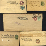 LONDON KEVII Postal Stationery Bundle Of Newspaper Wrappers, Mainly To Overseas Destinations, Incl. Private Types (½d &  - Other & Unclassified