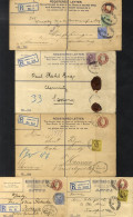 LONDON KEVII Postal Stationery: Post Office Registered Envelopes, Used Mainly To Overseas Destinations With A Variety Of - Autres & Non Classés