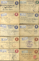 LONDON KGV Post Office Registered Envelopes To Inland Destinations 1912-25 Incl. Some Uprated, Useful Range Of Types, La - Andere & Zonder Classificatie