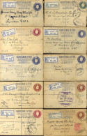LONDON KGV Post Office Registered Envelopes To Inland Destinations 1912-25 Incl. Some Uprated, Useful Range Of Types, La - Other & Unclassified