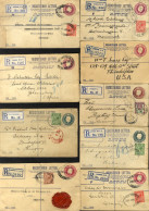 LONDON KGV Post Office Registered Envelopes Uprated To Foreign Destinations 1912-34 Mainly To Europe But 1921 Larger Typ - Autres & Non Classés