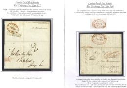 LONDON Local Posts: Range Of Covers With Marks Of The Penny & Twopenny Posts With Various Office & Time Marks Incl. Unco - Sonstige & Ohne Zuordnung